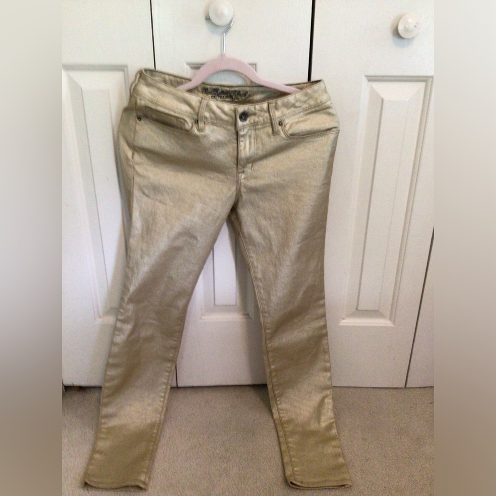 Bullhead Black Gold Skinny Pants size 7